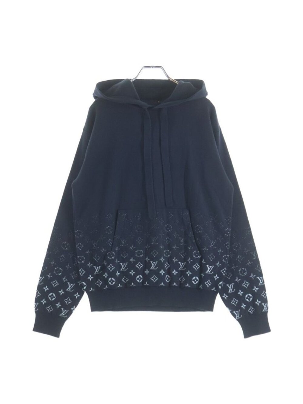Louis Vuitton Monogram Gradient Cotton Pullover Hoodie Navy